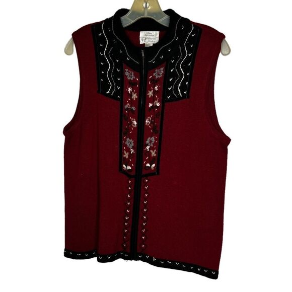 Christopher & Banks Hand Embroidered Sweater Vest - Picture 1 of 7